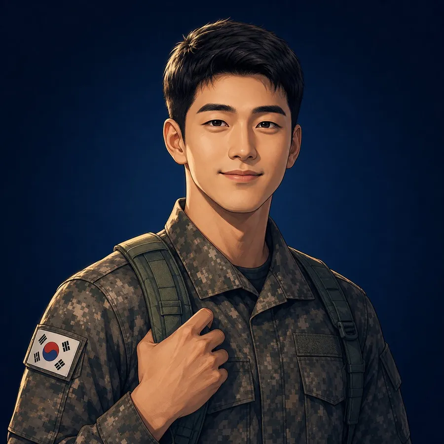 안정형(S) 성향을 표현한 군인 일러스트